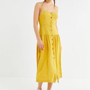 Urban Outfitters Button-Down Drop Waist Midi Dress